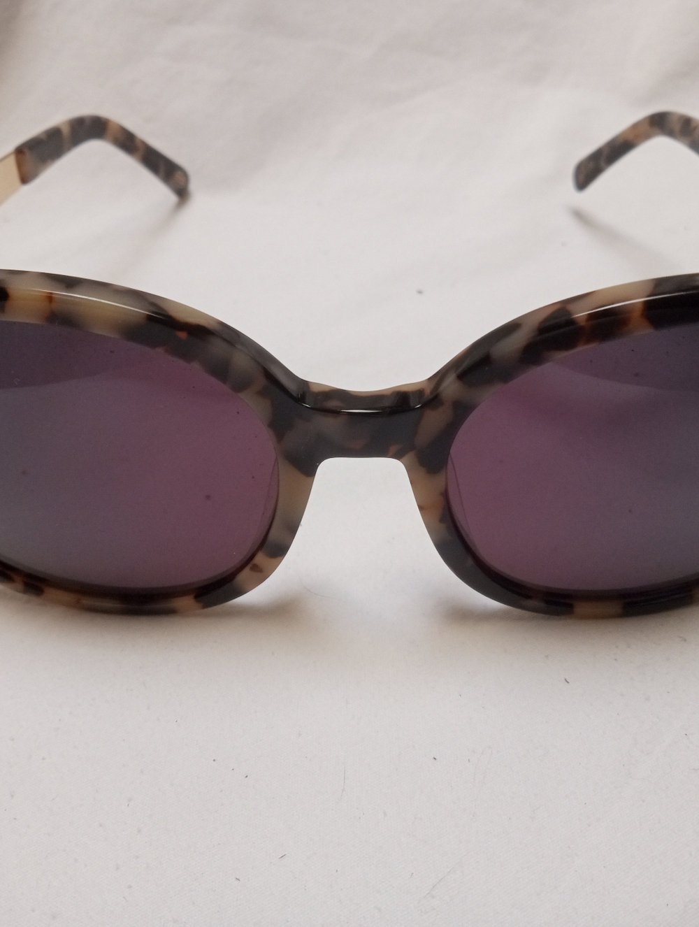 Penny Lane DesignTortoiseshell Round Sunglasses - Brown Frame with Purple Lenses